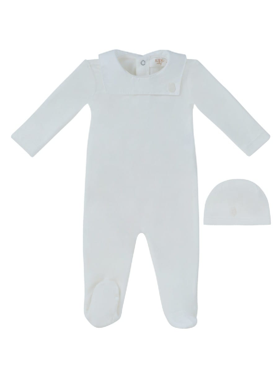 Classic Bib Footie & Hat Set - White by KIPP™ Collection