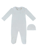 Classic Bib Footie & Hat Set - White by KIPP™ Collection