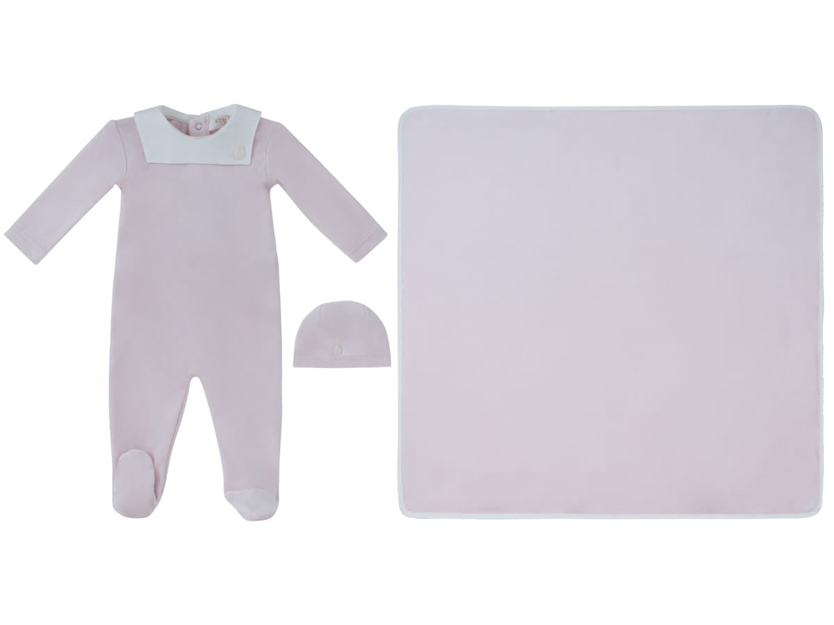 Classic Bib Footie, Hat & Blanket Set - Pink by KIPP™ Collection