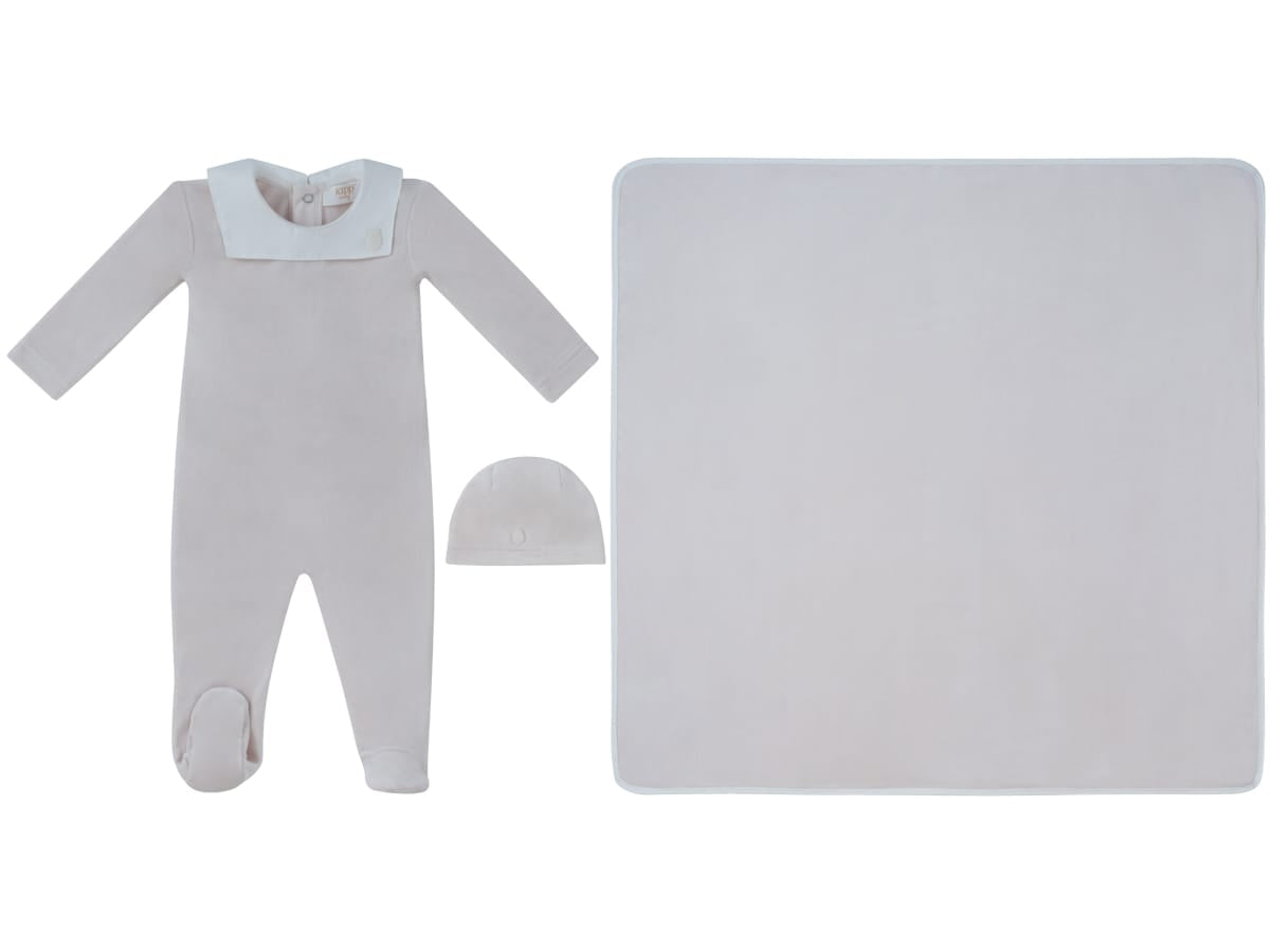 Classic Bib Footie, Hat & Blanket Set - Stone by KIPP™ Collection