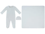 Classic Bib Footie, Hat & Blanket Set - White by KIPP™ Collection