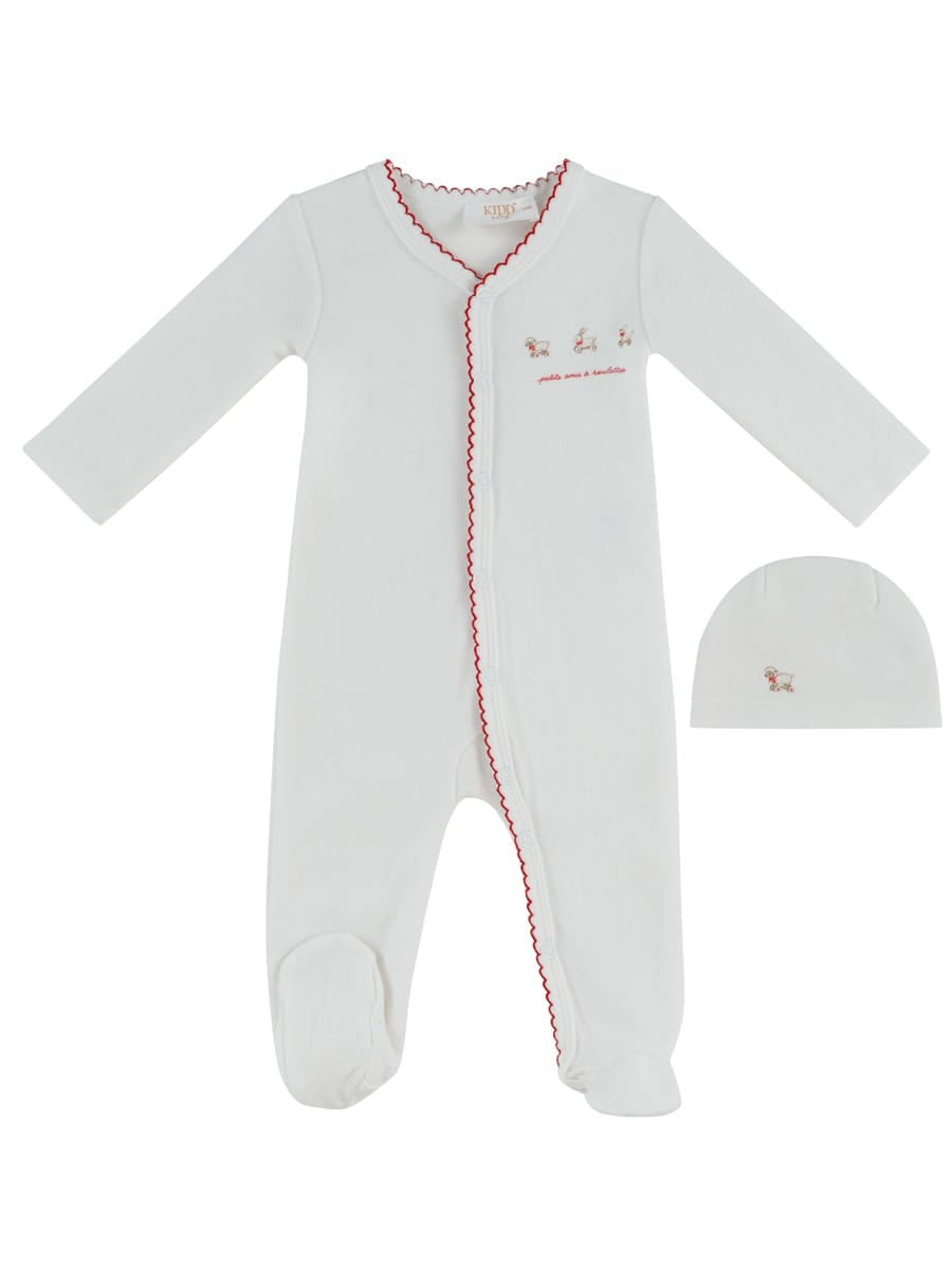 Petits Amis Terry Footie & Hat Set - Red by KIPP™ Collection