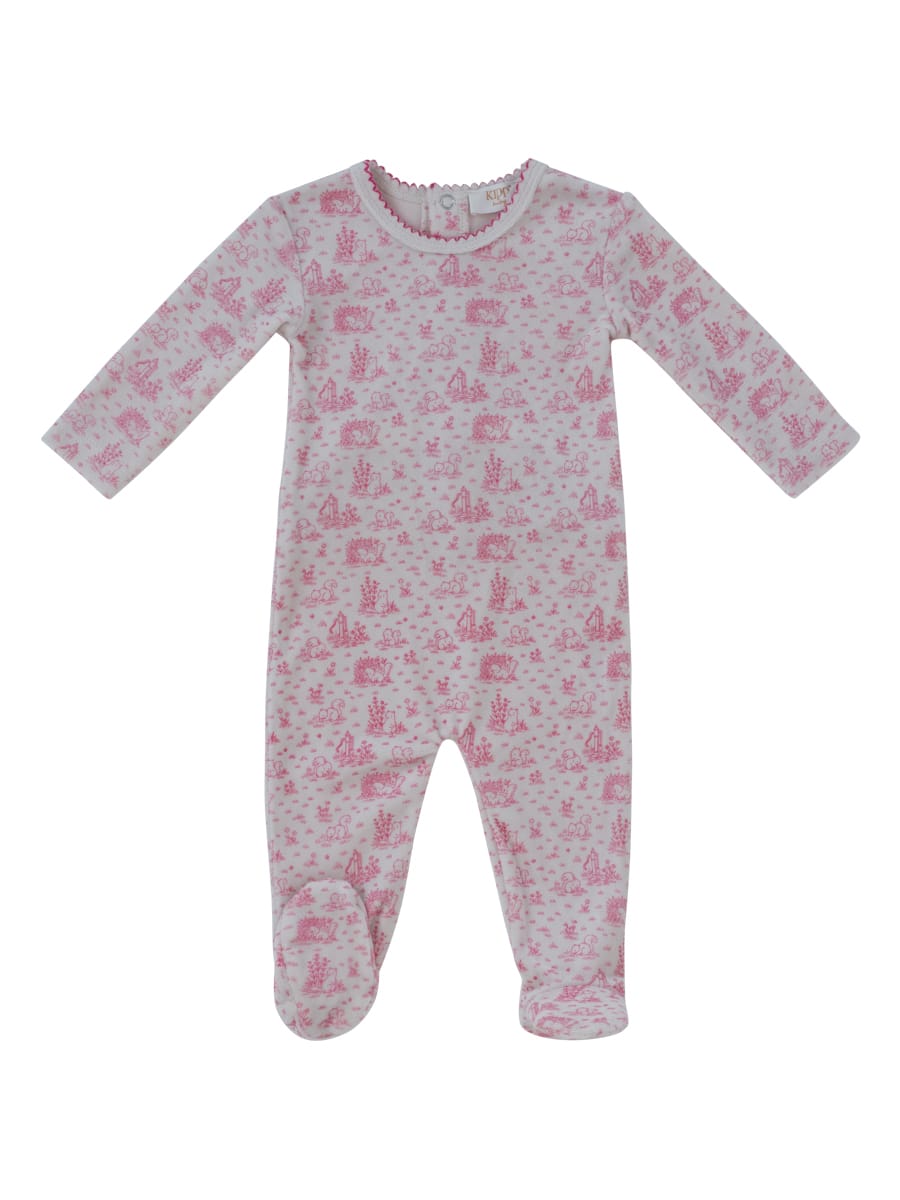 Woodland Toile Footie - Pink by KIPP™ Collection