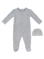 Woodland Toile Footie & Hat Set - Blue by KIPP™ Collection