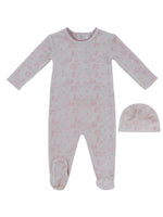 Woodland Toile Footie & Hat Set - Rose by KIPP™ Collection