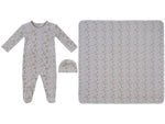 Woodland Toile Footie, Hat & Blanket Set - Taupe by KIPP™ Collection