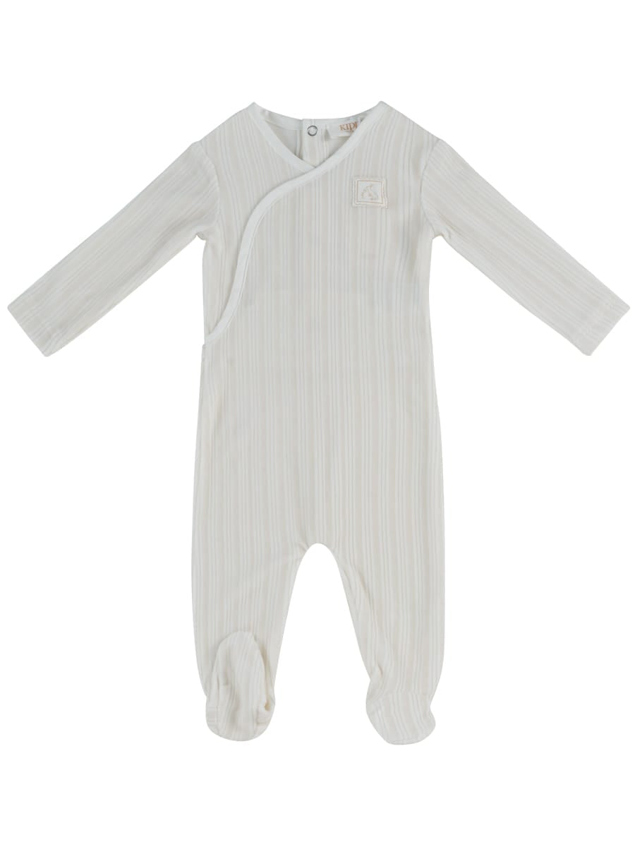 Stripe Stamp Footie - Stone by KIPP™ Collection