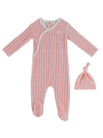 Stripe Stamp Footie & Hat Set - Red by KIPP™ Collection