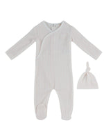 Stripe Stamp Footie & Hat Set - Pink by KIPP™ Collection