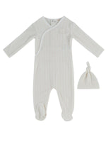 Stripe Stamp Footie & Hat Set - Stone by KIPP™ Collection