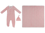 Stripe Stamp Footie, Hat & Blanket Set - Red by KIPP™ Collection