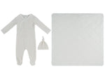 Stripe Stamp Footie, Hat & Blanket Set - Stone by KIPP™ Collection