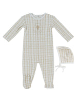 Ciel Enfant Gingham Footie & Hat Set by KIPP™ Collection