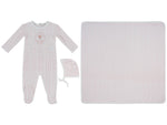 Ciel Enfant Gingham Footie, Hat & Blanket Set - Pink by KIPP™ Collection