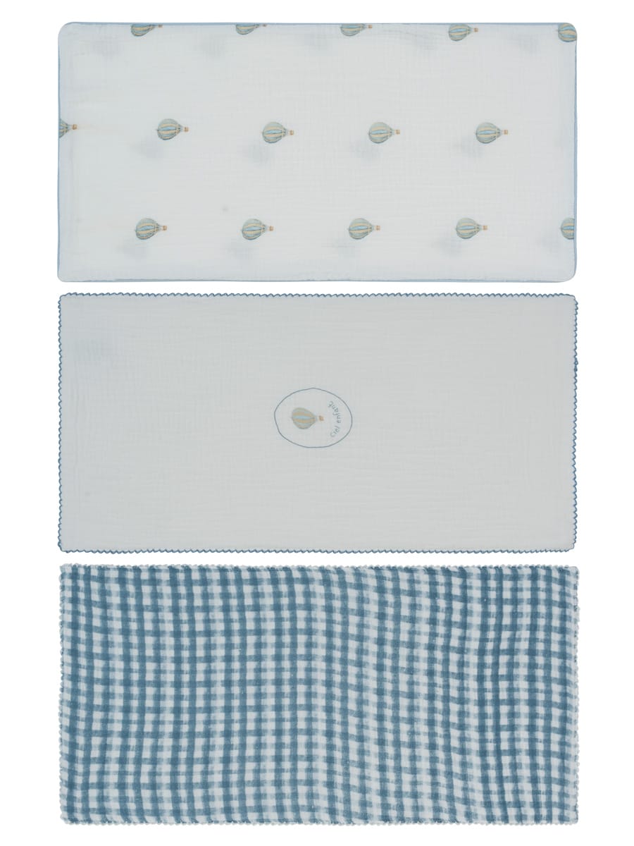 Ciel Enfant Burp Cloth Set of 3 - Blue by KIPP™ Collection