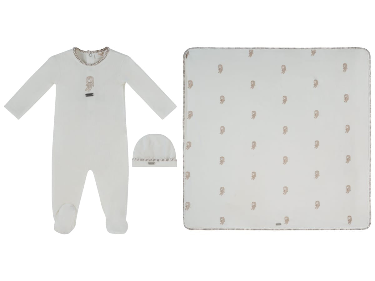 Atelier Bunny Footie, Hat & Blanket Set - Taupe by KIPP™ Collection