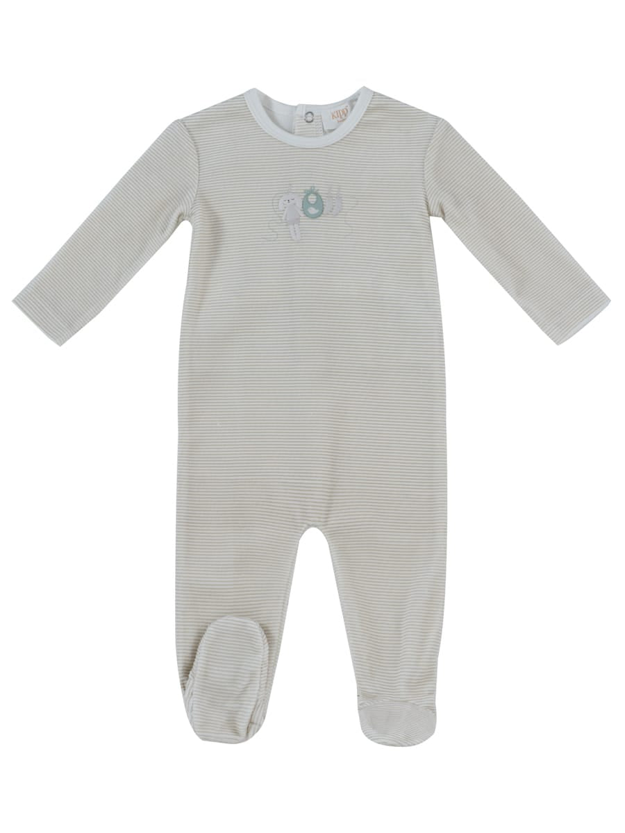 Bunny Stripe Footie - Stone by KIPP™ Collection