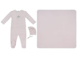 Bunny Stripe Footie, Hat & Blanket Set - Pink by KIPP™ Collection