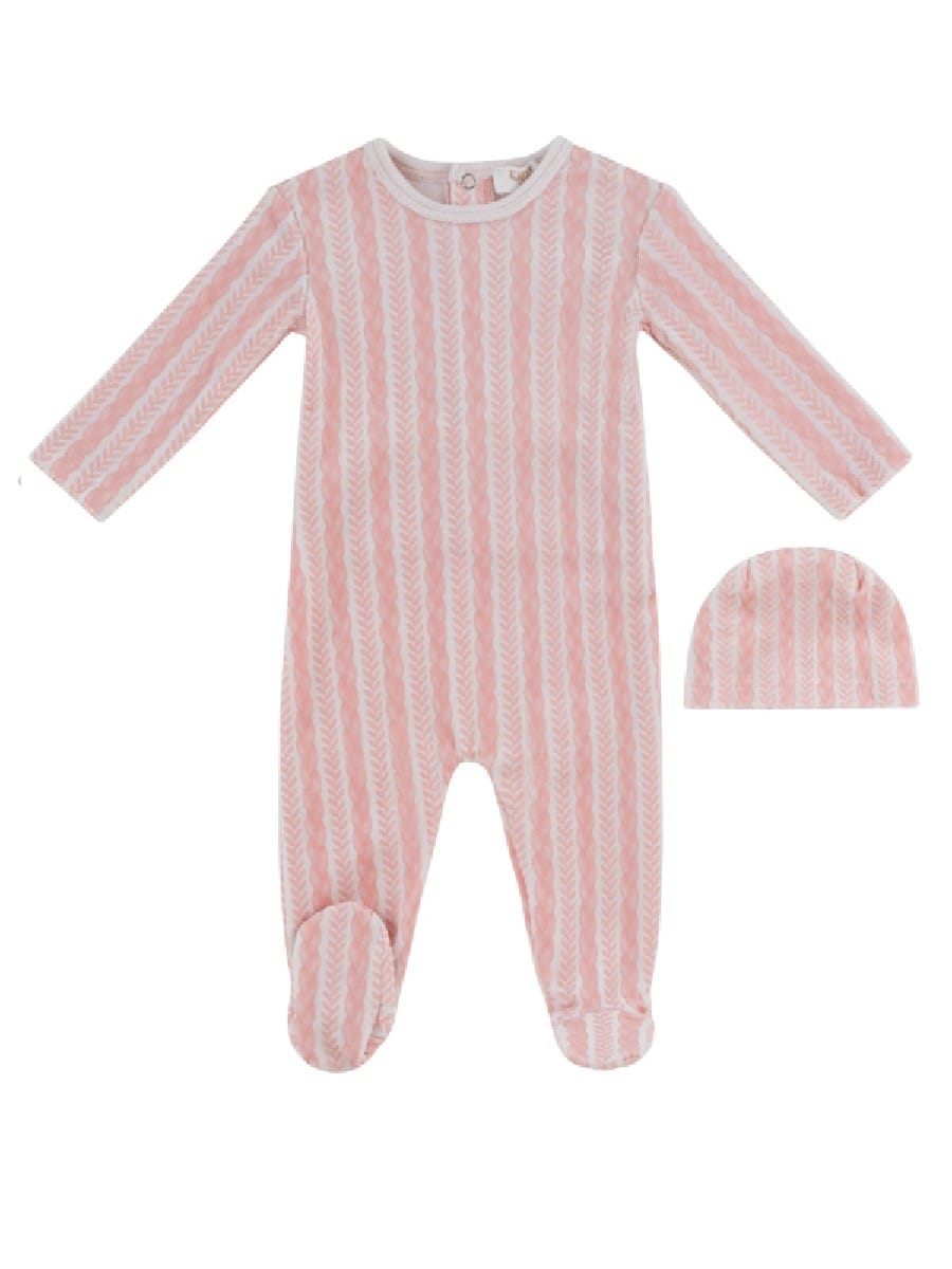 Atelier Cable Footie & Hat Set - Pink by KIPP™ Collection
