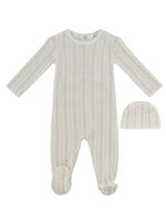 Atelier Cable Footie & Hat Set - White by KIPP™ Collection