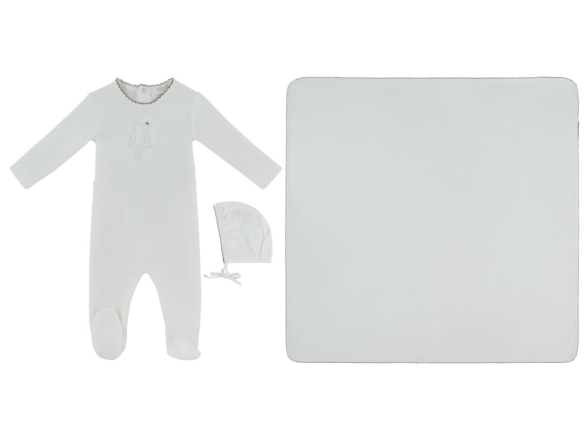 Fur Ever Yours Footie, Hat & Blanket Set - Taupe by KIPP™ Collection