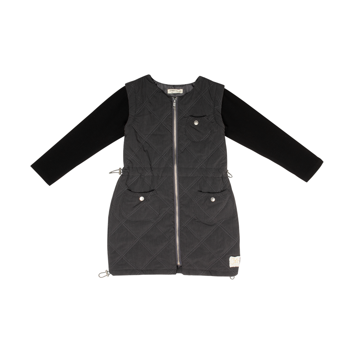 Lyla Quilted Dress - Black by Crew Kids NY (view 1 of 5)
