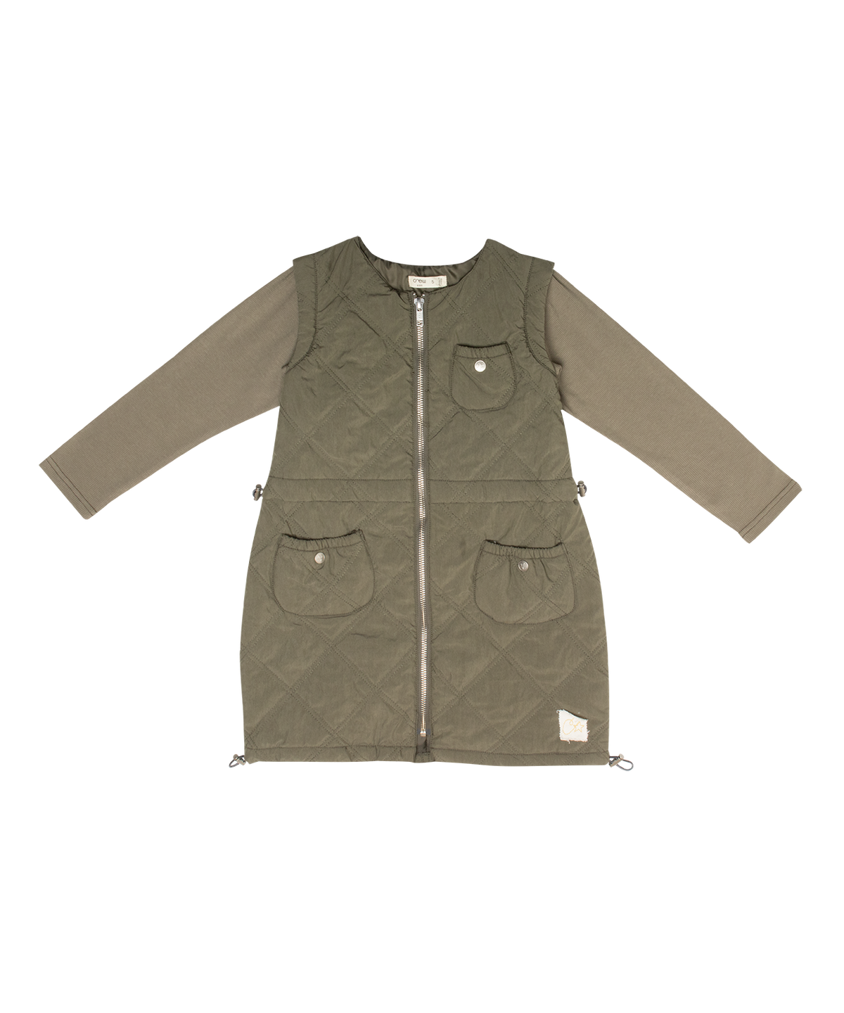 Lyla Quilted Dress - Green by Crew Kids NY (view 1 of 8)