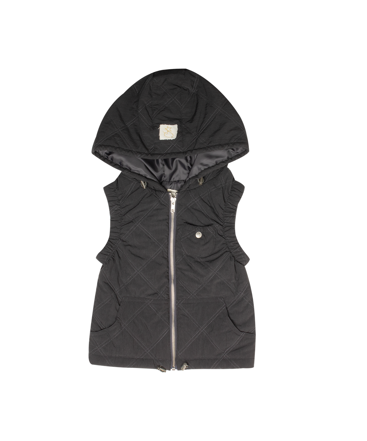 Lyla Quilted Vest - Black by Crew Kids NY (view 1 of 4)