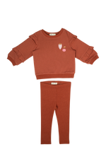 Nina Ruffled Set - Terracotta by Crew Kids NY