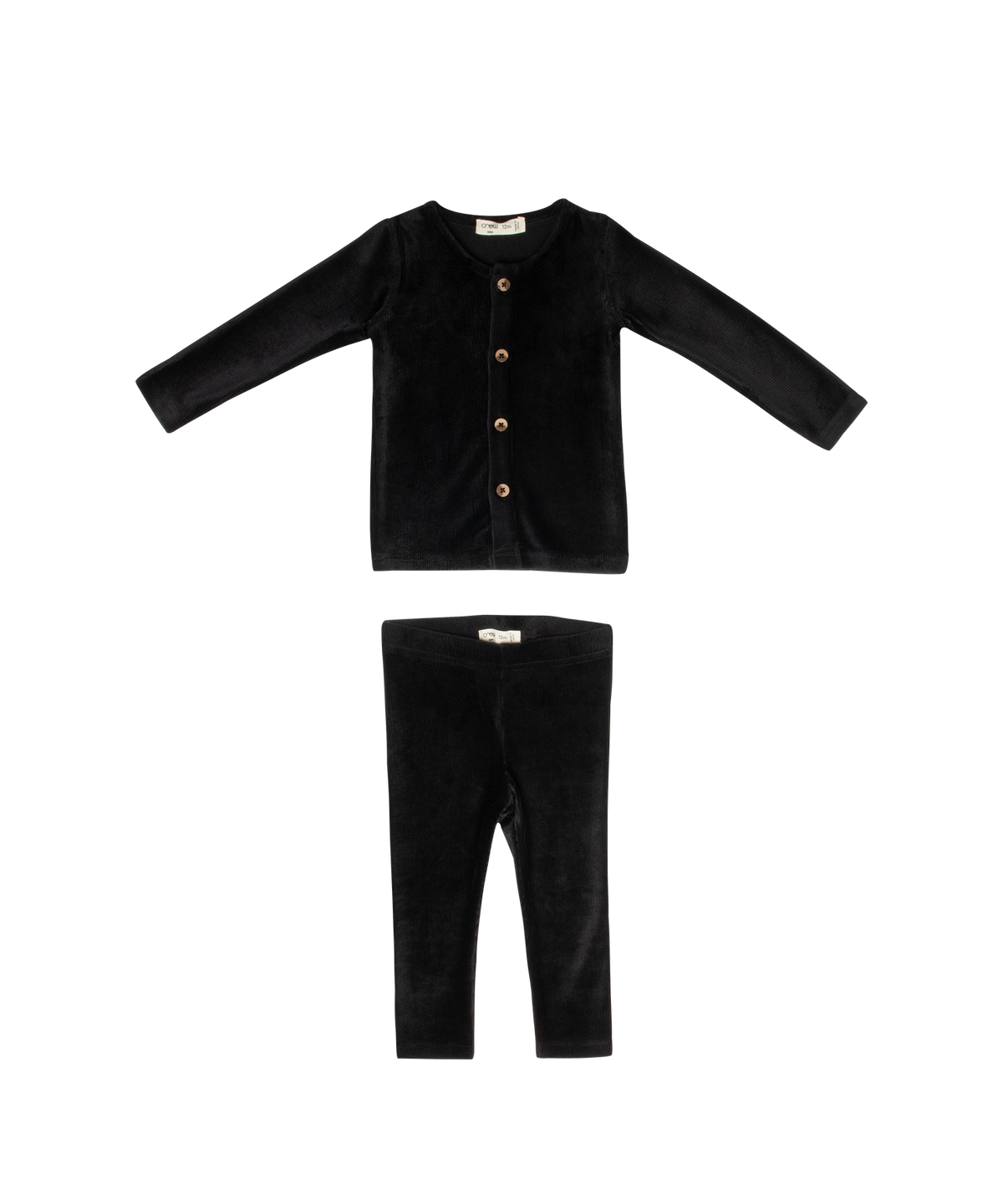 Gia Velour Rib Set - Black by Crew Kids NY