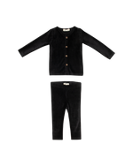 Gia Velour Rib Set - Black by Crew Kids NY