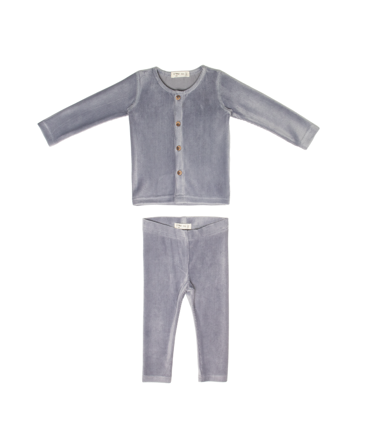 Gia Velour Rib Set - Grey by Crew Kids NY