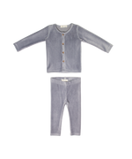 Gia Velour Rib Set - Grey by Crew Kids NY