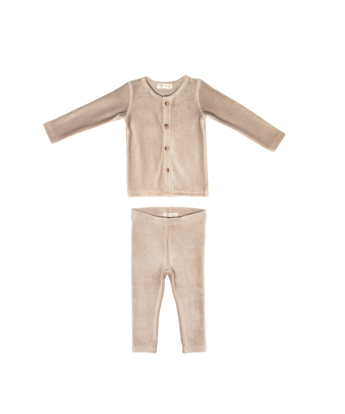 Gia Velour Rib Set - Stone by Crew Kids NY