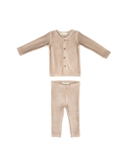 Gia Velour Rib Set - Stone by Crew Kids NY
