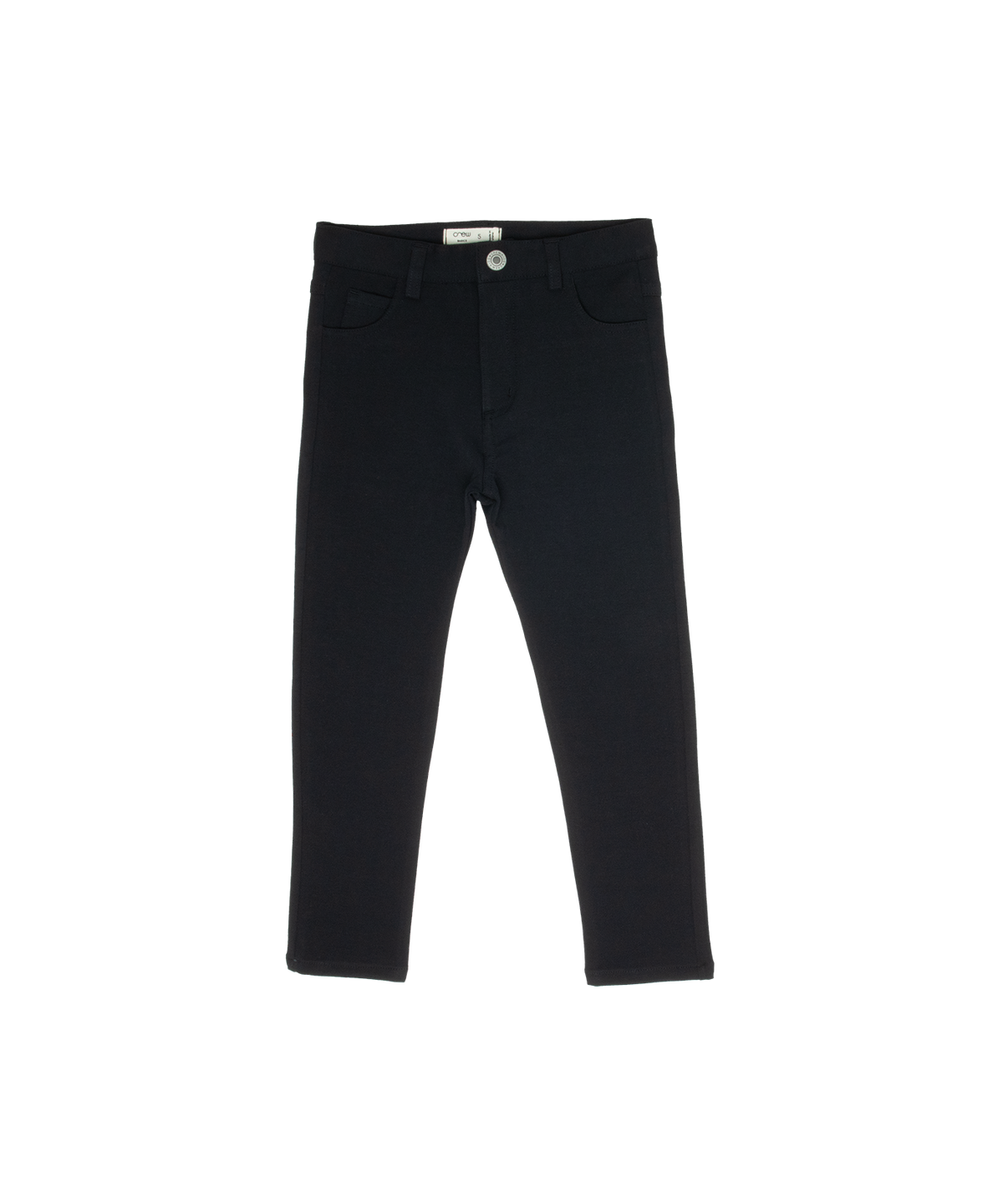 Slim Knit Stretch Pants AW26 - Black by Crew Kids NY