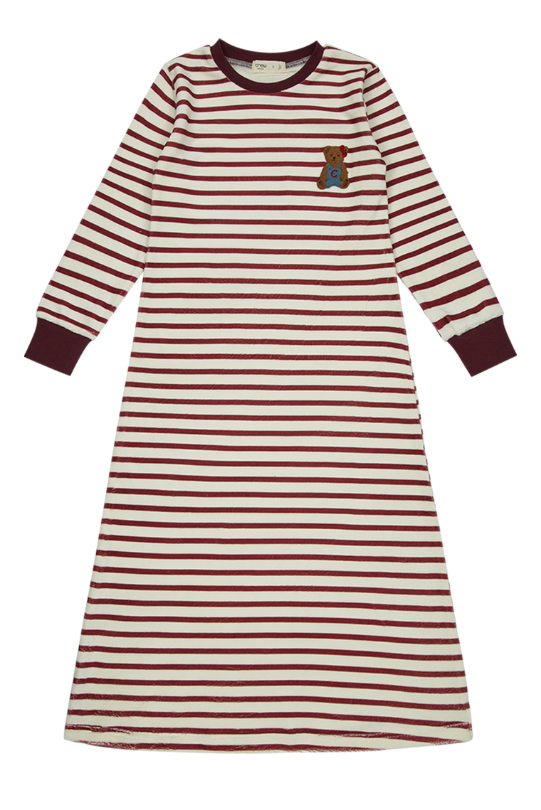 Teddy Lounge Nightgown - Maroon by Crew Kids NY