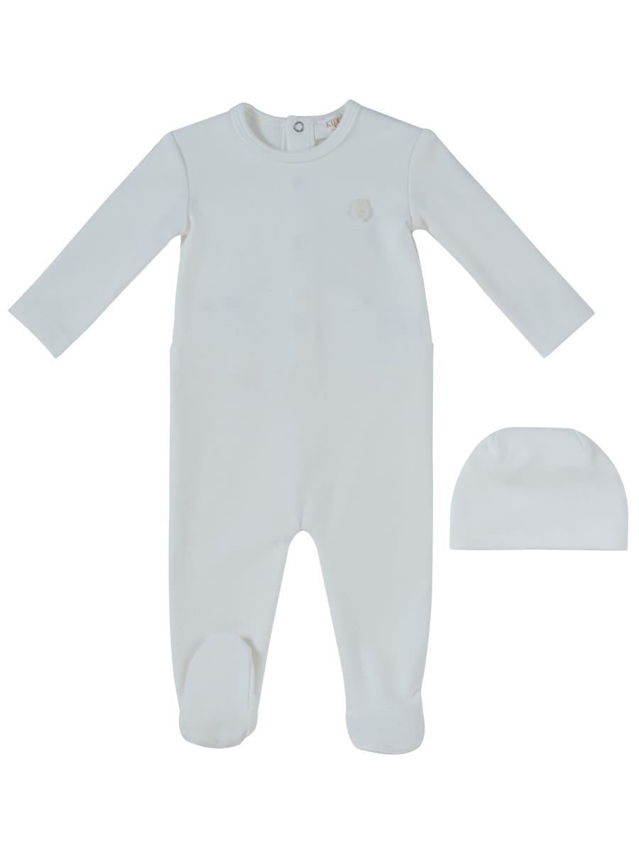 Soft Wool Footie + Hat - White by KIPP™ Collection