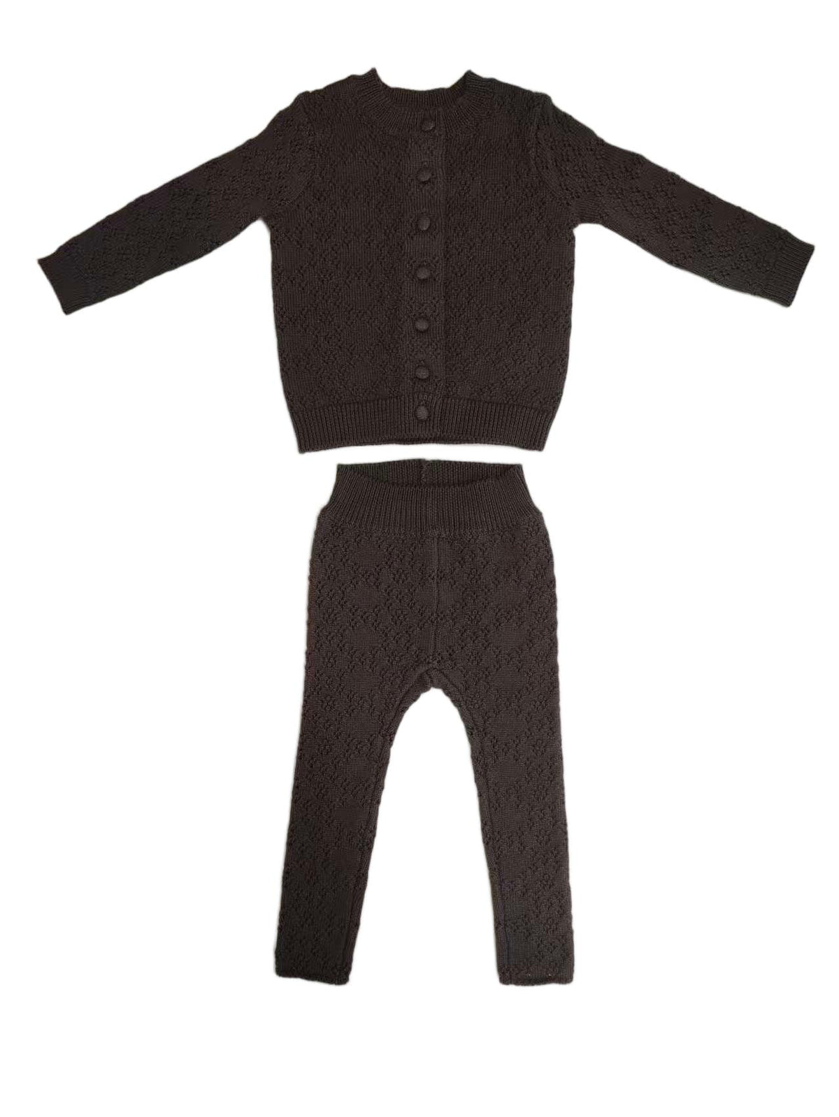 Lyla Pointelle Set - Chocolate by KIPP™ Collection