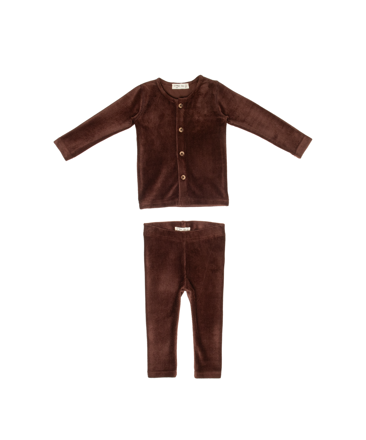 Gia Velour Rib Set - Chocolate by Crew Kids NY