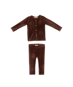 Gia Velour Rib Set - Chocolate by Crew Kids NY