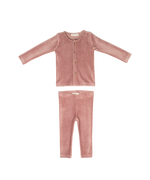 Gia Velour Rib Set - Rose by Crew Kids NY