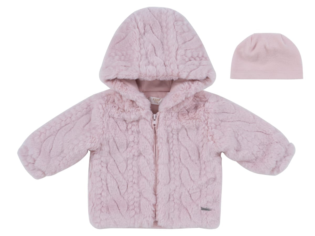 Atelier Cable Fur Jacket & Hat - Pink by KIPP™ Collection