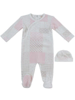 Patchwork Footie & Hat Set - Pink by KIPP™ Collection