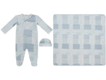Patchwork Footie, Hat & Blanket Set - Blue by KIPP™ Collection