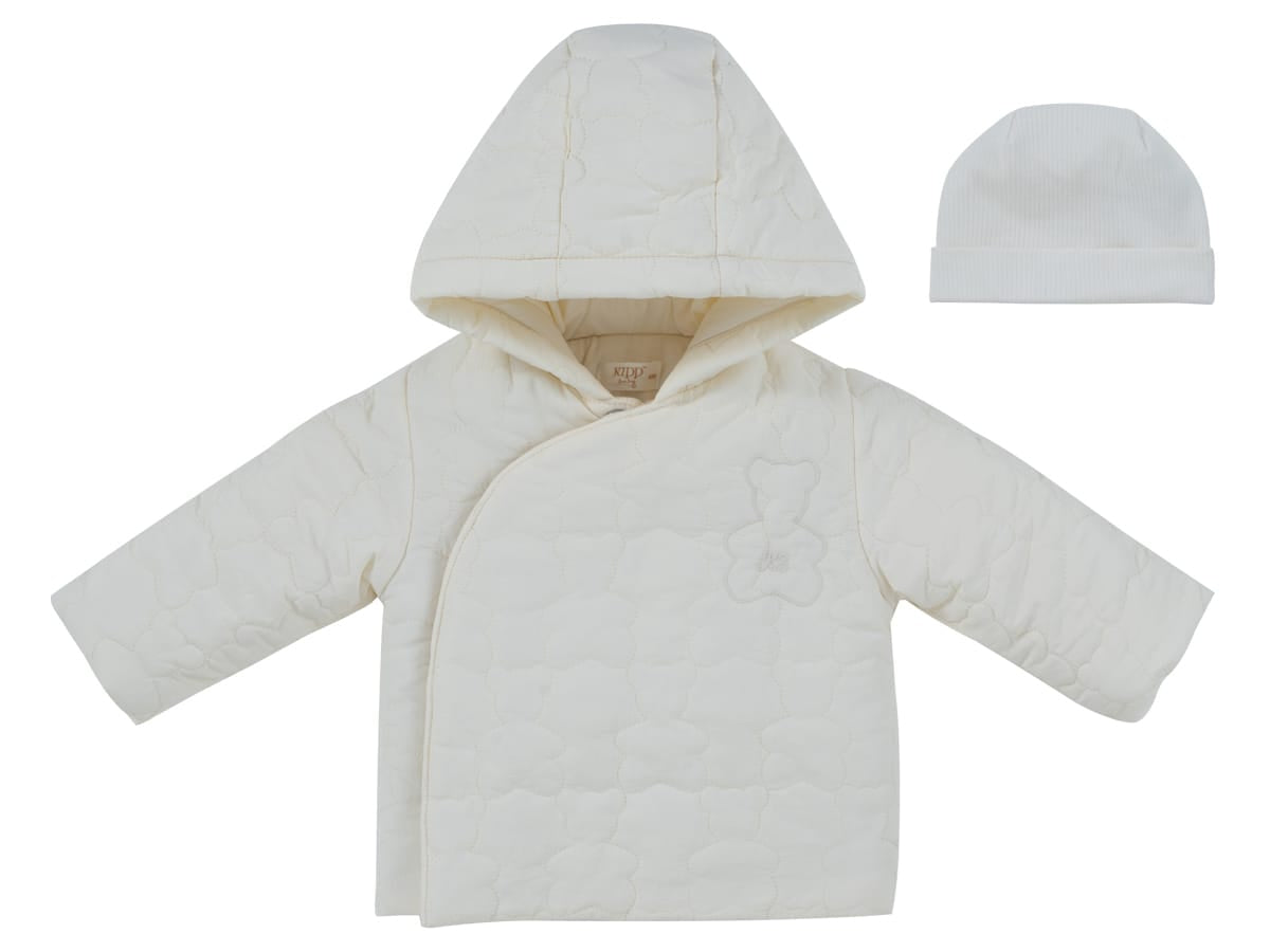 Petit Ours Padded Jacket & Hat - White by KIPP™ Collection