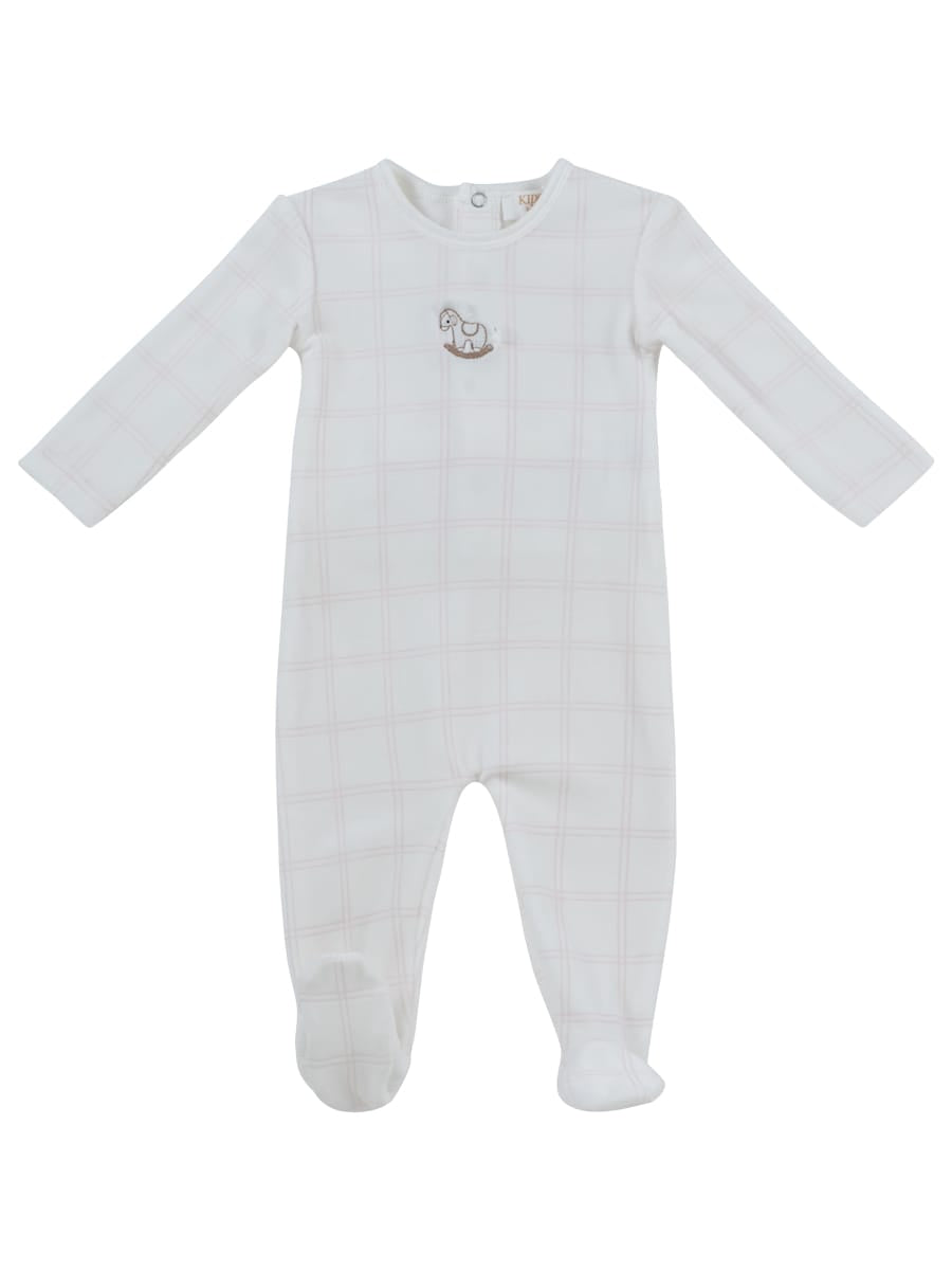Whinny Plaid Footie - Pink by KIPP™ Collection