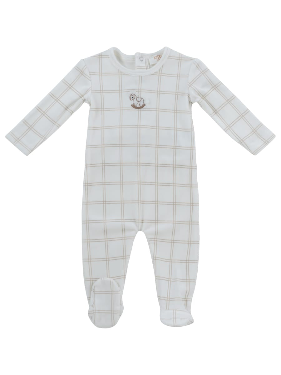 Whinny Plaid Footie - Stone by KIPP™ Collection
