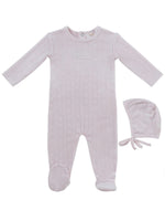 Bebe Pointelle Footie & Hat Set - Pink by KIPP™ Collection