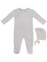 Bebe Pointelle Footie & Hat Set - Natural by KIPP™ Collection